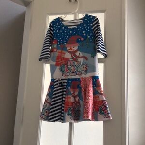 Winter / Christmas 3/4 Sleeve Snowman Dress